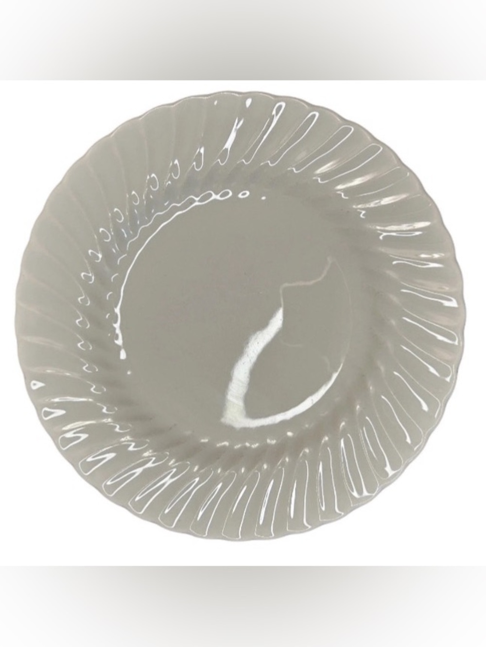 Sheffield Bone White Swirl Rim Dinner Plate 10”